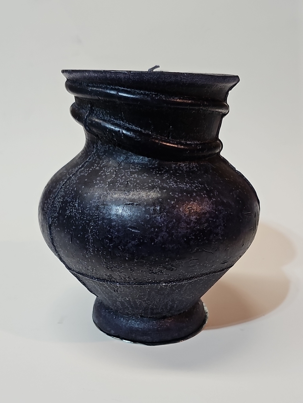 Anthropologie Decorative Navy Blue Sculptural Athena Wax Candle - Vase Shape